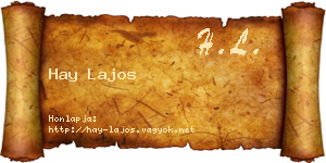 Hay Lajos névjegykártya