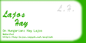 lajos hay business card